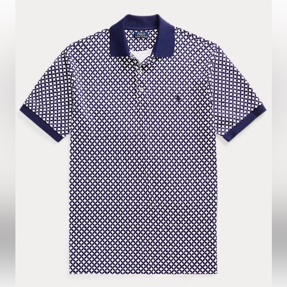 Polo Ralph Lauren Other - Polo Ralph Lauren Cotton Geo Print Men's Navy Patterned Polo Shirt Size …